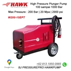 Pompa Hydotest Hawk Pump GXT8020SL Flow rate 80Lpm 200Bar 2900Psi 1000Rpm 41.1HP 30.2Kw 2
