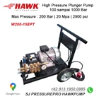 Pompa Hydotest Hawk Pump GXT8020SL Flow rate 80Lpm 200Bar 2900Psi 1000Rpm 41.1HP 30.2Kw 9