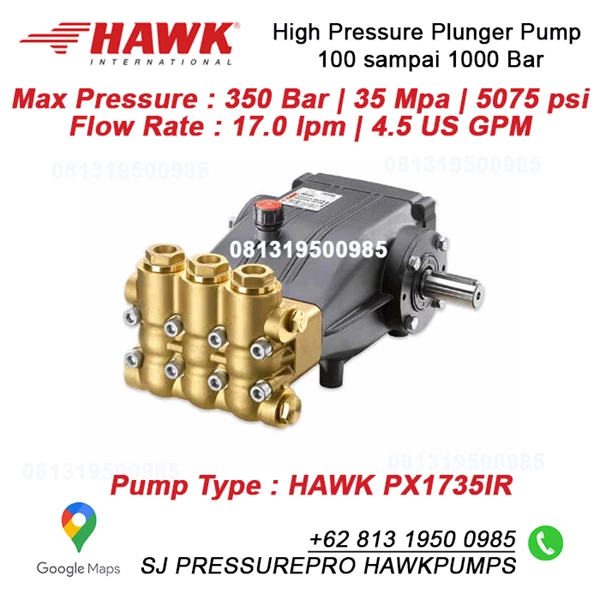 Hydotest Hawk Pump NHD8512CR Flow rate 8.5 Lpm 120 Bar 1740Psi 1450 Rpm 2.6 HP 1.9 Kw SJ PRESSUREPRO HAWK PUMPs (021)8661 2083 : 0811 913 2005