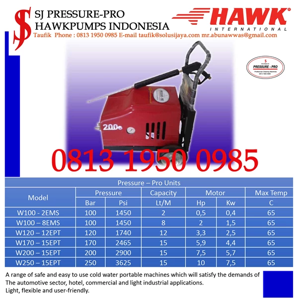 224 - Pompa Hydotest Hawk Pump NHD9520GL Flow rate 9.5Lpm 200Bar 2900Psi 3400Rpm 5.0HP 3.7Kw