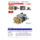 High Pressure Pump Hawk Pump NHD1020R Flow rate 10.0Lpm 200Bar 3000Psi 1450Rpm 4.9HP 3.7Kw SJ PRESSUREPRO HAWK PUMPs O8I3 I95O O985 1