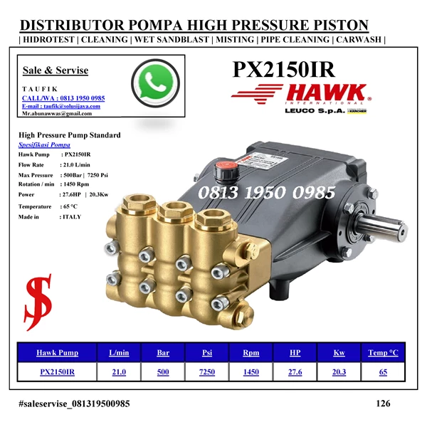 High Pressure Pump Sand Blasting Hydrosanblast W500-21EPT   - 0813 1950 0985