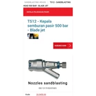 TS12  Nozzel SANDBLASTING HEAD 500 BAR  BLADE JET high pressure Pump O8I3I95OO985 1