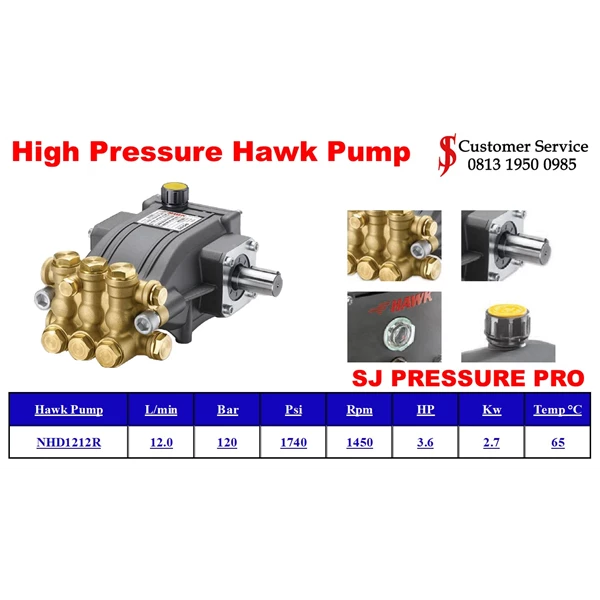Pompa high Pressure cleaning SJ PRESSUREPRO HAWK PUMPs O8I3 I95O O985