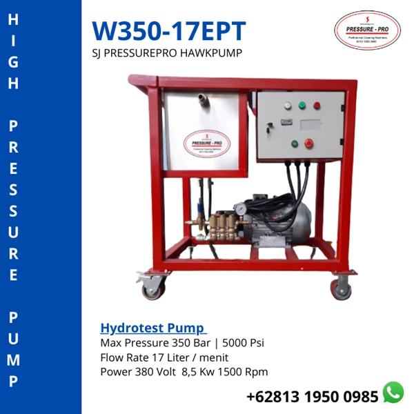 Hydrotest Pump  350 bar  5000 Psi  15 Lpm SJ PRESSUREPRO HAWK PUMPs O8I3 I95O O985