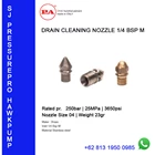 DRAIN CLEANING NOZZLE 1/4 BSP M Suku Cadang Pompa O8I3 I95O O985 1