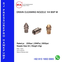 DRAIN CLEANING NOZZLE 1/4 BSP M Suku Cadang Pompa O8I3 I95O O985