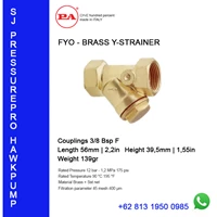 FYO - BRASS Y-STRAINER 3/8 SJ PRESSUREPRO HAWK PUMPs O8I3 I95O O985