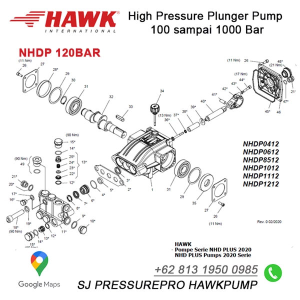 High pressure cleaner 120 bar 12 lpm SJ PRESSUREPRO HAWK PUMPs O8I3 I95O O985