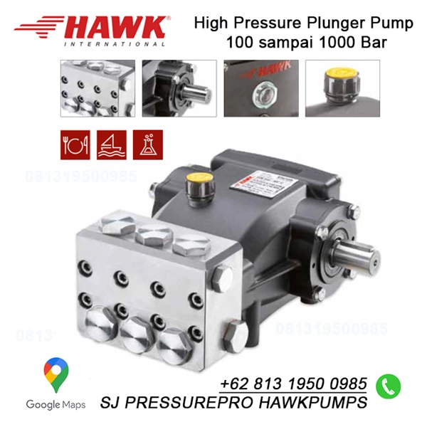 High Pressure Homogenizer Pump Max Pressure : 200 Bar  20 Mpa  2900 psi Flow Rate : 12.5 lpm  3.3 US GPM SJ Pressurepro Hawk Pump O8I3 I95O O985