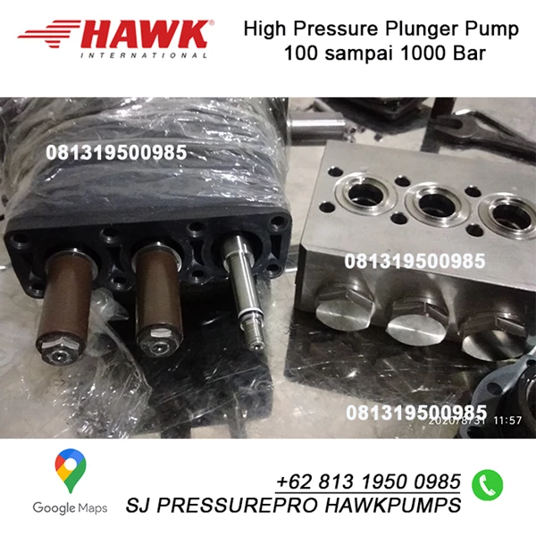 High Pressure Homogenizer Pump Max Pressure : 200 Bar  20 Mpa  2900 psi Flow Rate : 12.5 lpm  3.3 US GPM hawk NMT1220ESR SJ Pressurepro Hawk Pump O8I3 I95O O985