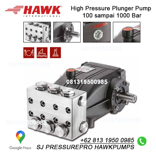 Pompa High Pressure Homogenizer Max Pressure : 200 Bar  20 Mpa  2900 psi Flow Rate : 40.0 lpm  10.6 US GPM HAWK XLT4020ESIL SJ Pressurepro Hawk Pump O8I3 I95O O985