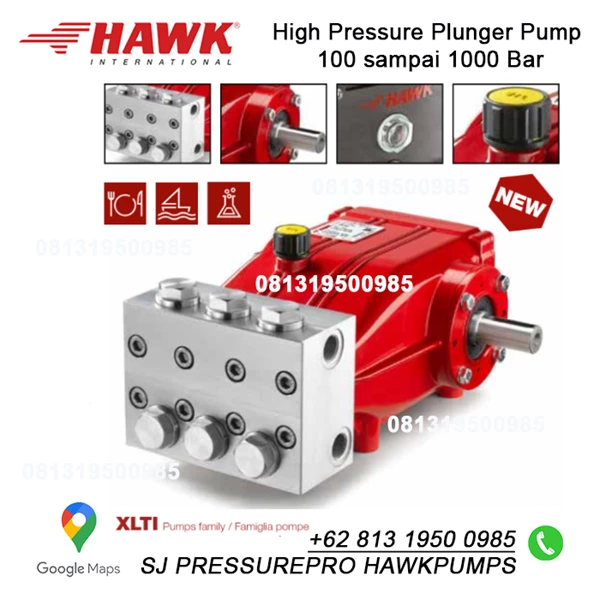 High Pressure Homogenizer Pump Max Pressure : 150 Bar  15 Mpa  2175 psi Flow Rate : 25.0 lpm  6.6 US GPM hawk XLT2515ESAR SJ Pressurepro Hawk Pump O8I3 I95O O985