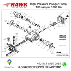 Mesin Hydrotest Max Pressure : 250 Bar  25 Mpa  3625 psi Flow Rate : 18.0 lpm  4.7 US GPM HAWK NPM1825R SJ Pressurepro Hawk Pump O8I3 I95O O985 7