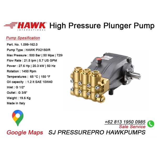 Mesin Hydrotest Hawk Pump 500 bar SJ PRESSUREPRO HAWK PUMPs O8I3 I95O O985