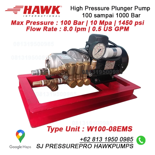 Pompa Hydrotest  100 Bar 8 lpm SJ PRESSUREPRO HAWK PUMPs O8I3 I95O O985