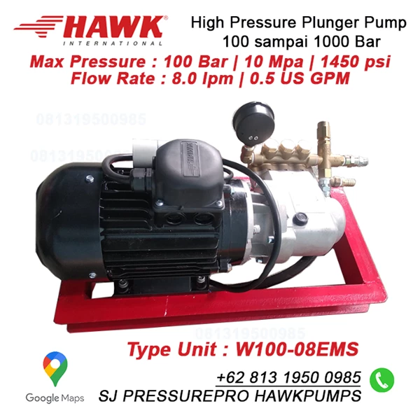 Pompa Hydrotest  100 Bar 8 lpm SJ PRESSUREPRO HAWK PUMPs O8I3 I95O O985